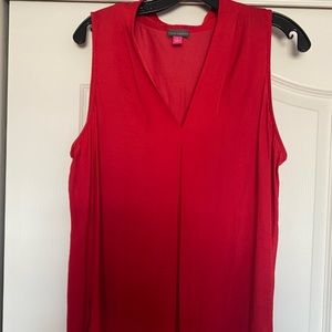 Vince Camuto red high low sleeveless blouse large